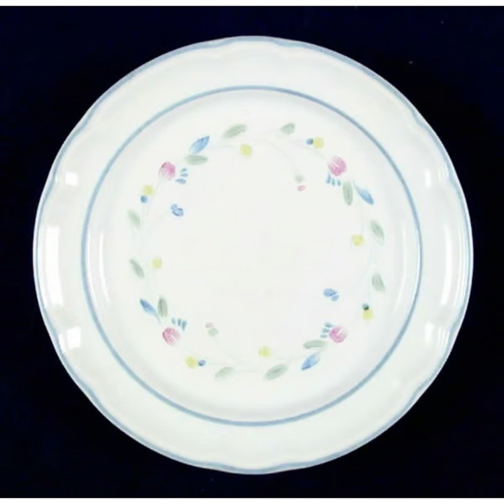 Floral Expressions Mexico Stoneware 7 3/4"  NO Floral‎ Center Salad Plate